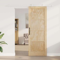 Porte coulissante avec kit quincaillerie 'ORKDAL'en bois massif de pin 