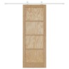Porte coulissante avec kit quincaillerie 'ORKDAL'en bois massif de pin 