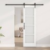 Ensemble de porte coulissante avec quincaillerie blanche 61x198,5 cm en bois massif de pin 