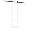 Ensemble de porte coulissante avec quincaillerie blanche 61x198,5 cm en bois massif de pin 