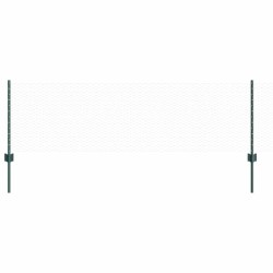 Poteaux de clôture 11 pcs U-Channel Vert 60 cm Acier 