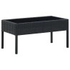 Table de jardin Noir 75x40x37 cm Résine tressée 