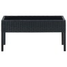 Table de jardin Noir 75x40x37 cm Résine tressée 