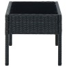 Table de jardin Noir 75x40x37 cm Résine tressée 