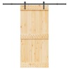 Porte coulissante et kit de quincaillerie 95x210 cm pin massif 