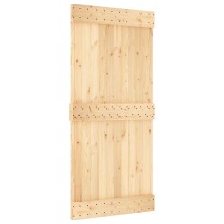 Porte coulissante et kit de quincaillerie 95x210 cm pin massif 