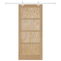 Porte coulissante avec matériel 86x198.5 cm en bois massif de pin 
