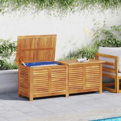 Boîte de rangement de jardin persiennes 150x50x56cm bois acacia 