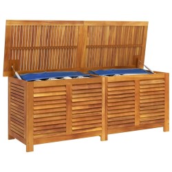 Boîte de rangement de jardin persiennes 150x50x56cm bois acacia 