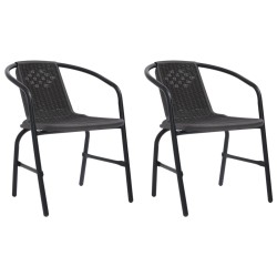Chaises de jardin lot de 2 Plastique Rotin et acier 110 kg 