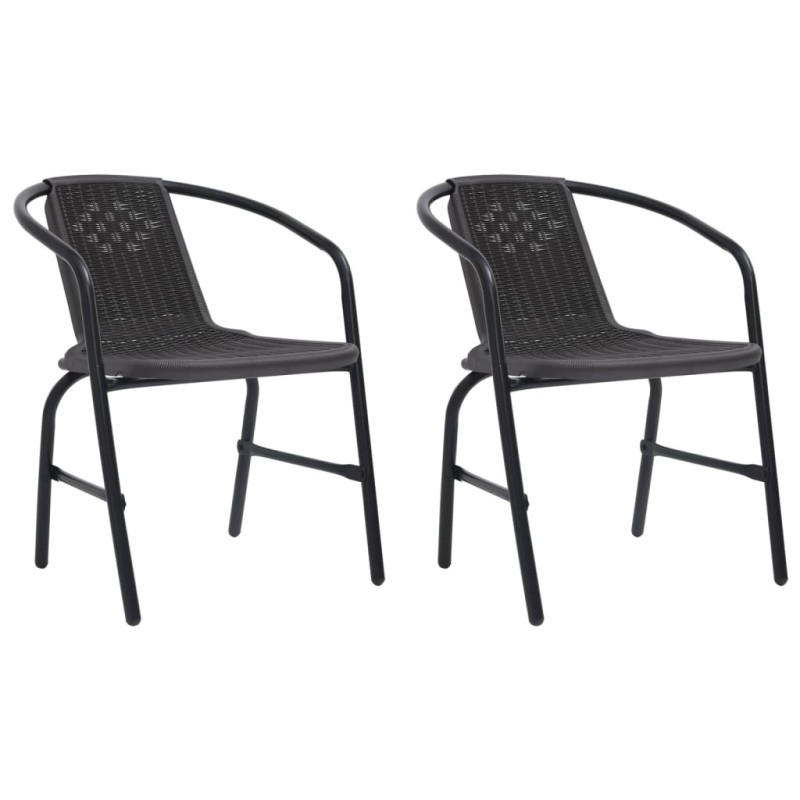 Chaises de jardin lot de 2 Plastique Rotin et acier 110 kg 