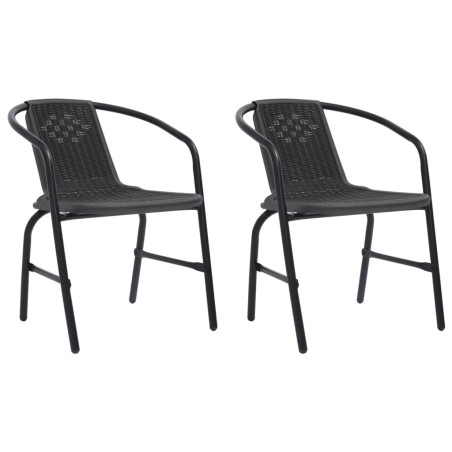 Chaises de jardin lot de 2 Plastique Rotin et acier 110 kg 