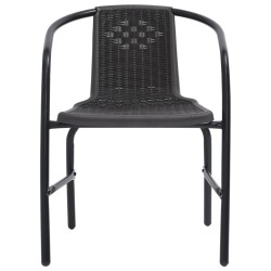 Chaises de jardin lot de 2 Plastique Rotin et acier 110 kg 