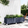 Jardinière à roulettes bleu gris 160x50x54 cm PP 