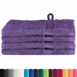 Gants de toilette 4 pcs Pourpre 15 x 21 cm Coton 
