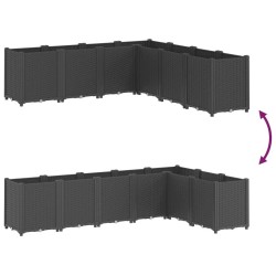 Jardinière noir 160x160x53 cm polypropylène 