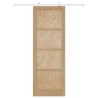 Porte coulissante avec ensemble quincaillerie 83x232 cm en bois massif de pin 