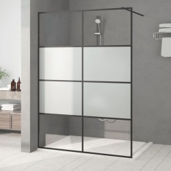Paroi de douche Noir 140x195 cm Verre ESG demi-dépoli 