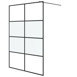 Paroi de douche Noir 140x195 cm Verre ESG demi-dépoli 