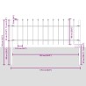 Clôture de jardin avec sommet en lance, grise, 1,7 x 0,6 m, en acier 