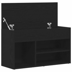 Banc de hall Noir Chêne 60x30x45 cm en bois 