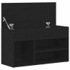 Banc de hall Noir Chêne 60x30x45 cm en bois 
