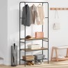 Portant à vêtements avec étagères chêne artisanal 