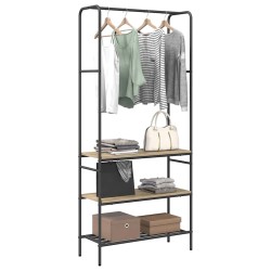 Portant à vêtements avec étagères Chêne sonoma 77 x 30 x 171 cm 