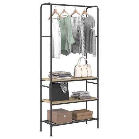 Portant à vêtements avec étagères Chêne sonoma 77 x 30 x 171 cm 