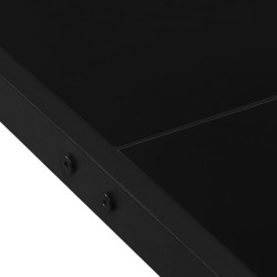 Table de jardin 130x130x72 cm Noir Acier et verre 
