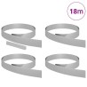 Bordure de jardin 4 pcs Argent 450 x 10 cm Acier galvanisé 