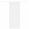 Porte Coulissante avec Kit de Quincaillerie Blanche 83x202 cm Bois de Pin Massif 