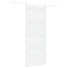Porte Coulissante avec Kit de Quincaillerie Blanche 83x202 cm Bois de Pin Massif 
