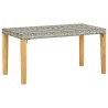 Banc de jardin 120 cm Gris Résine tressée et bois d'acacia 