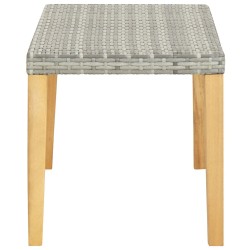 Banc de jardin 120 cm Gris Résine tressée et bois d'acacia 