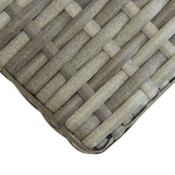 Banc de jardin 120 cm Gris Résine tressée et bois d'acacia 
