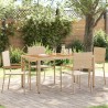 Chaises de Jardin 4 pcs Crème, Marron 