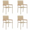 Chaises de Jardin 4 pcs Crème, Marron 