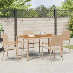 Chaises de Jardin 4 pcs Crème, Marron 