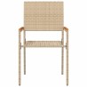 Chaises de Jardin 4 pcs Crème, Marron 