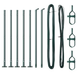 Ensemble de poteaux de clôture 7 pcs Vert Ø32mm 110 cm 