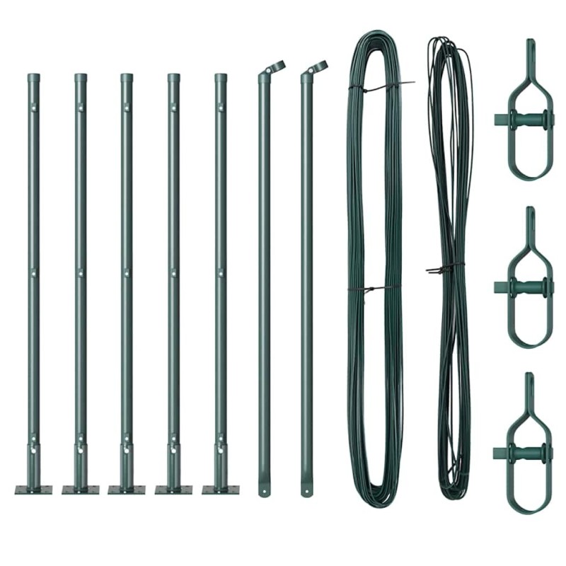 Ensemble de poteaux de clôture 7 pcs Vert Ø32mm 110 cm 