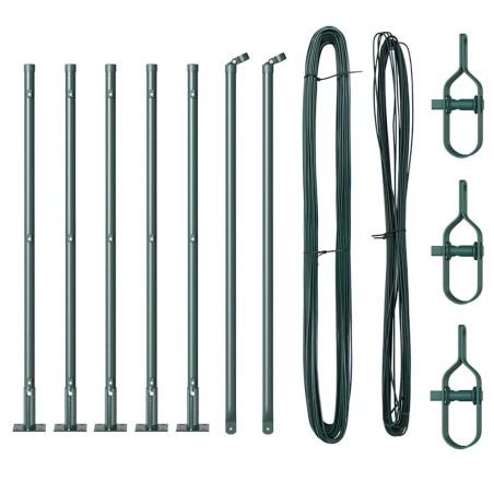 Ensemble de poteaux de clôture 7 pcs Vert Ø32mm 110 cm 