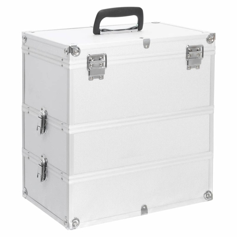 Mallette à maquillage 37x24x40 cm Argenté Aluminium 
