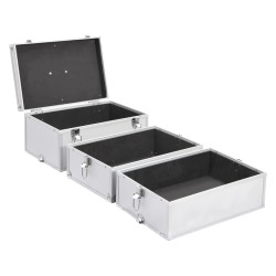 Mallette à maquillage 37x24x40 cm Argenté Aluminium 