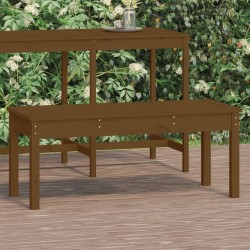 Banc de jardin marron miel 109x44x45 cm bois de pin massif 