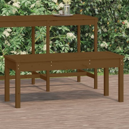 Banc de jardin marron miel 109x44x45 cm bois de pin massif 