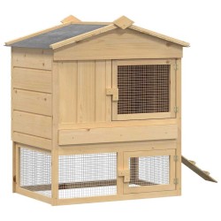 Poulailler Marron 225 x 60 x 89 cm Bois de pin massif 