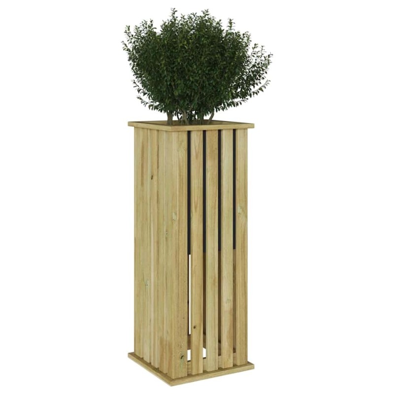 Jardinier avec doublure 33 x 33 x 85 cm, en pin imprégné. 
