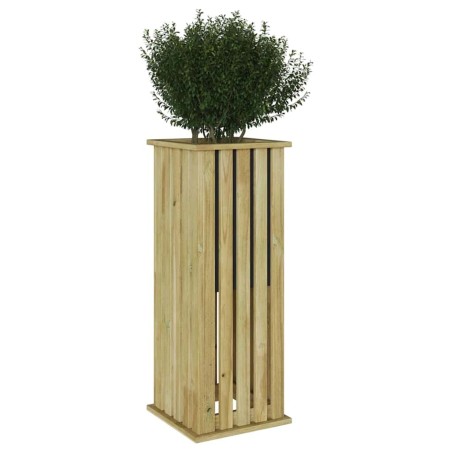 Jardinier avec doublure 33 x 33 x 85 cm, en pin imprégné. 
